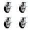 Service Caster 8 Inch Heavy Duty Rubber on Aluminum Caster Set with Roller Bearings and Brakes SCC-35S820-RAR-SLB-4 - alternate 1